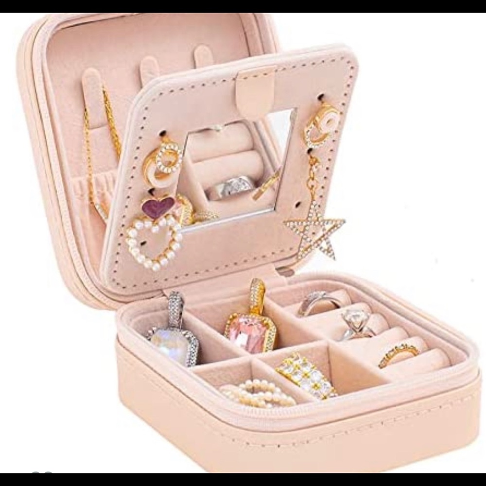 COPY - COPY - NWT Travel jewelry case Travel jewelry box, WHITE/ PINK OPTIONS